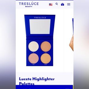 Tresluce Beauty highlighter palette.